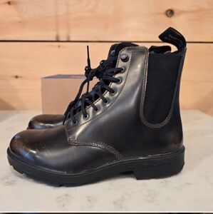 Blundstone for Free People Black w/ Gold Brush Leather Lace Up Boots Womens 9